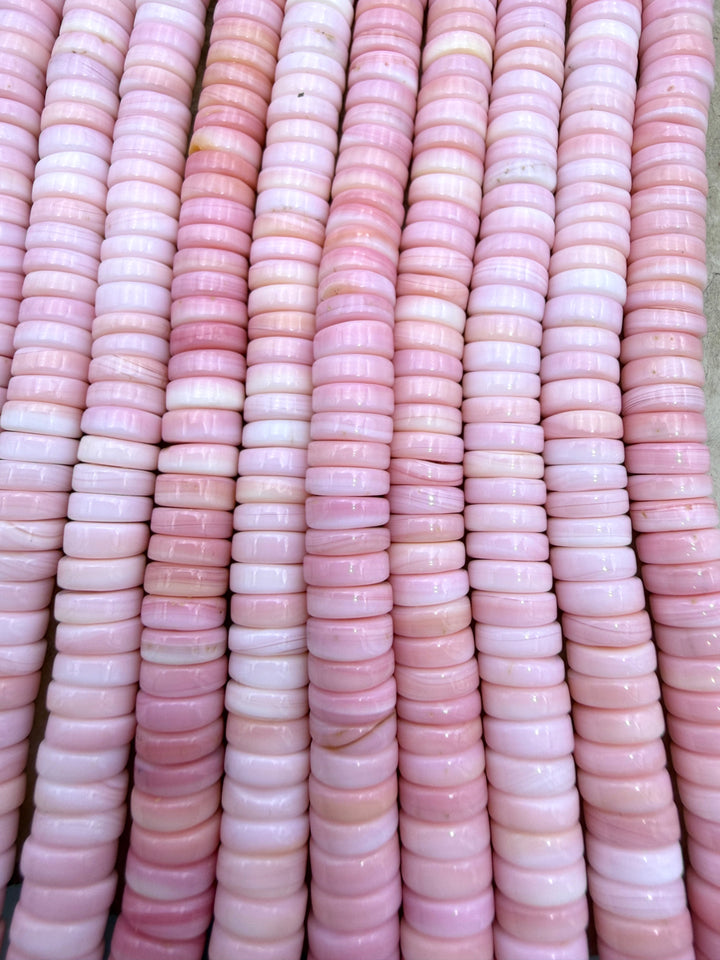 Natural Pink Queen Conch Shell 8mm Heishi Beads ONE 16 inch