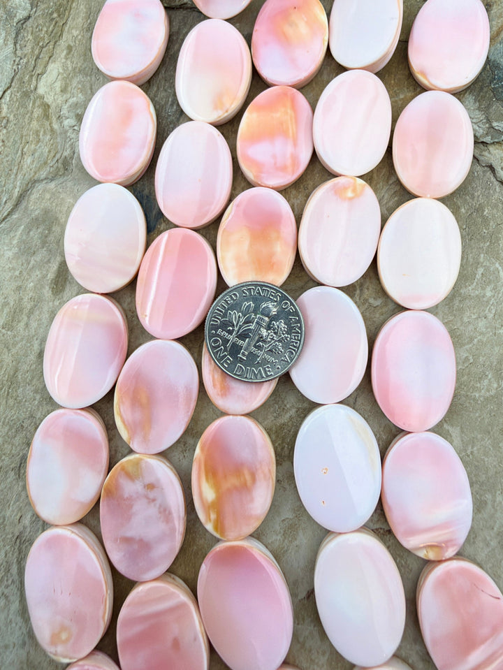 Natural Pink Queen Conch Shell BIG Oval Beads 15x20mm
