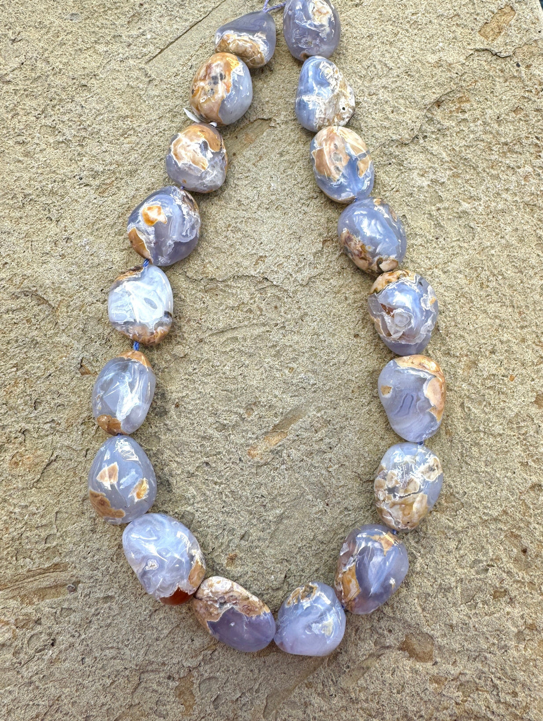 Natural Purple Calcedony BIG 12x20-16x22mm Nugget Beads 15