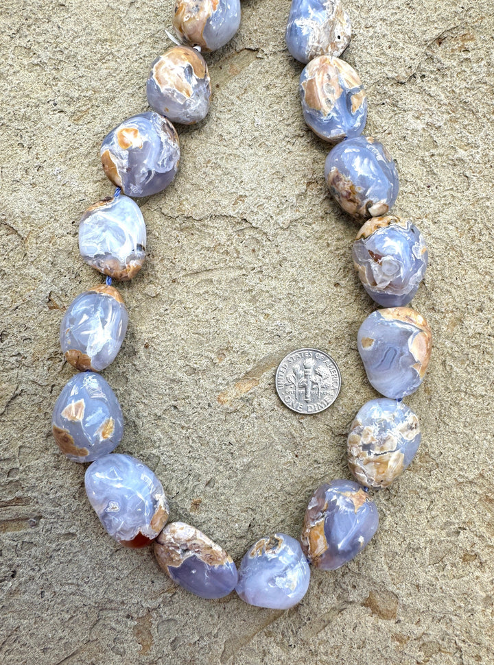 Natural Purple Calcedony BIG 12x20-16x22mm Nugget Beads 15