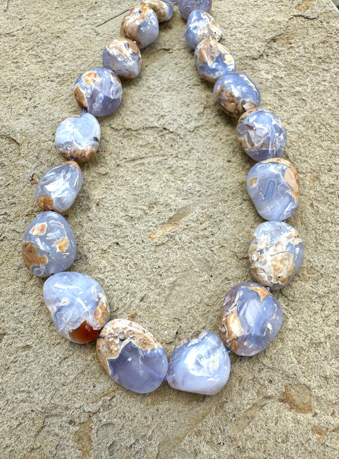 Natural Purple Calcedony BIG 12x20-16x22mm Nugget Beads 15