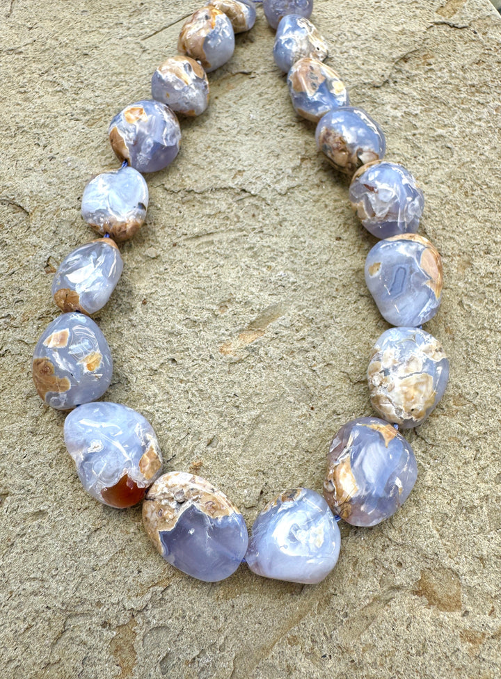 Natural Purple Calcedony BIG 12x20-16x22mm Nugget Beads 15