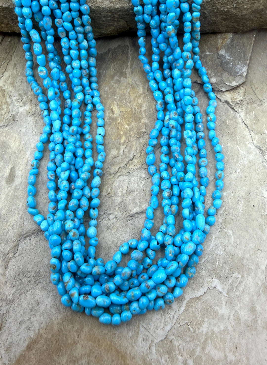Natural Sleeping Beauty Turquoise (AZ) 3-4mm Nugget Beads
