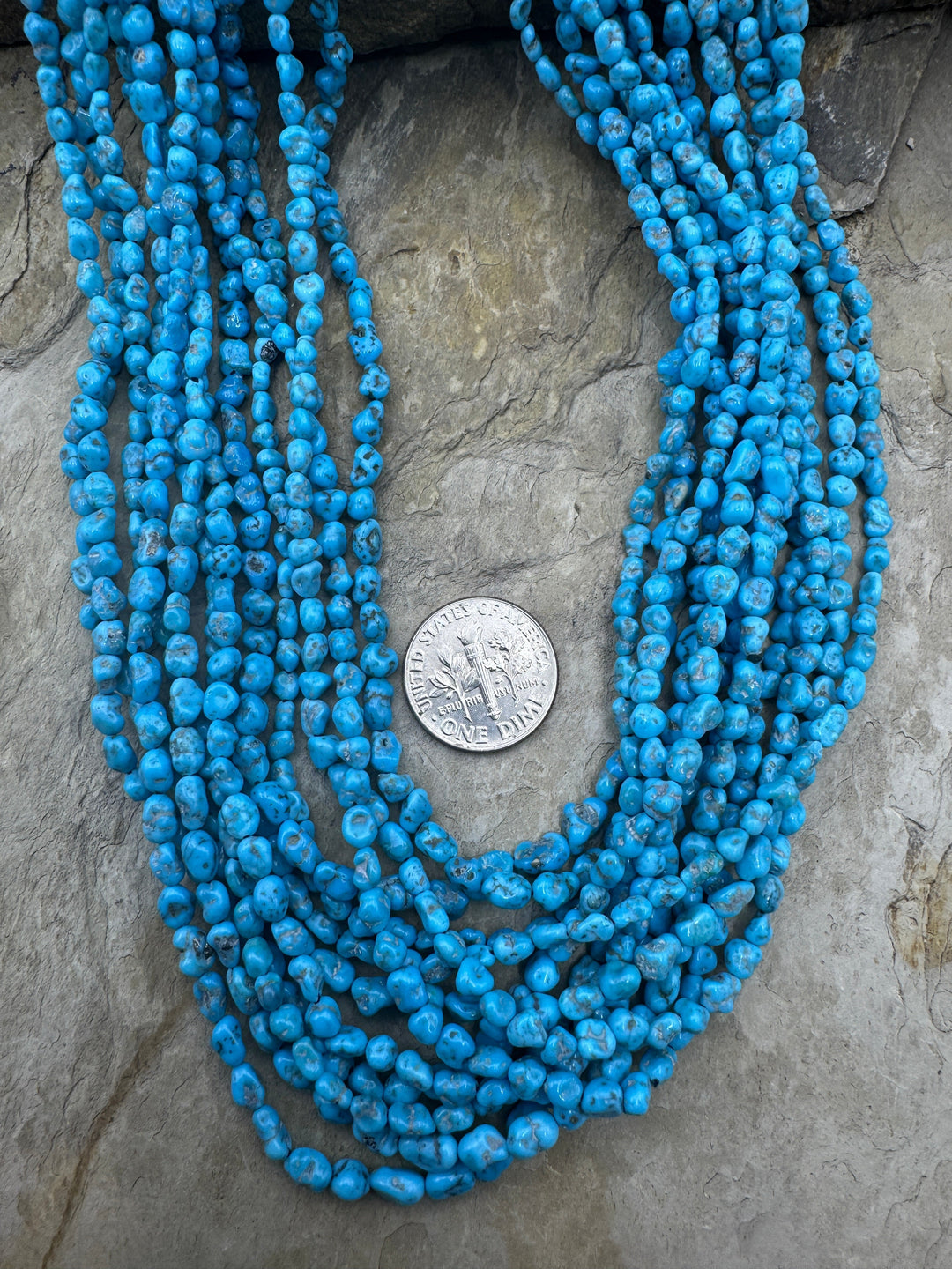 Natural Sleeping Beauty Turquoise (AZ) 4x5mm INugget Beads
