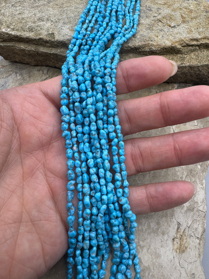 Natural Sleeping Beauty Turquoise (AZ) 4x5mm INugget Beads