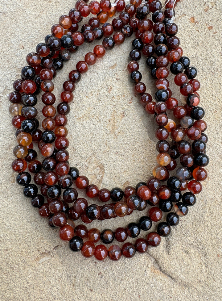 Natural Tibetan Agate Beads 8mm Round Beads 16 inch strand