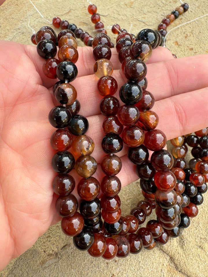 Natural Tibetan Agate Beads 8mm Round Beads 16 inch strand