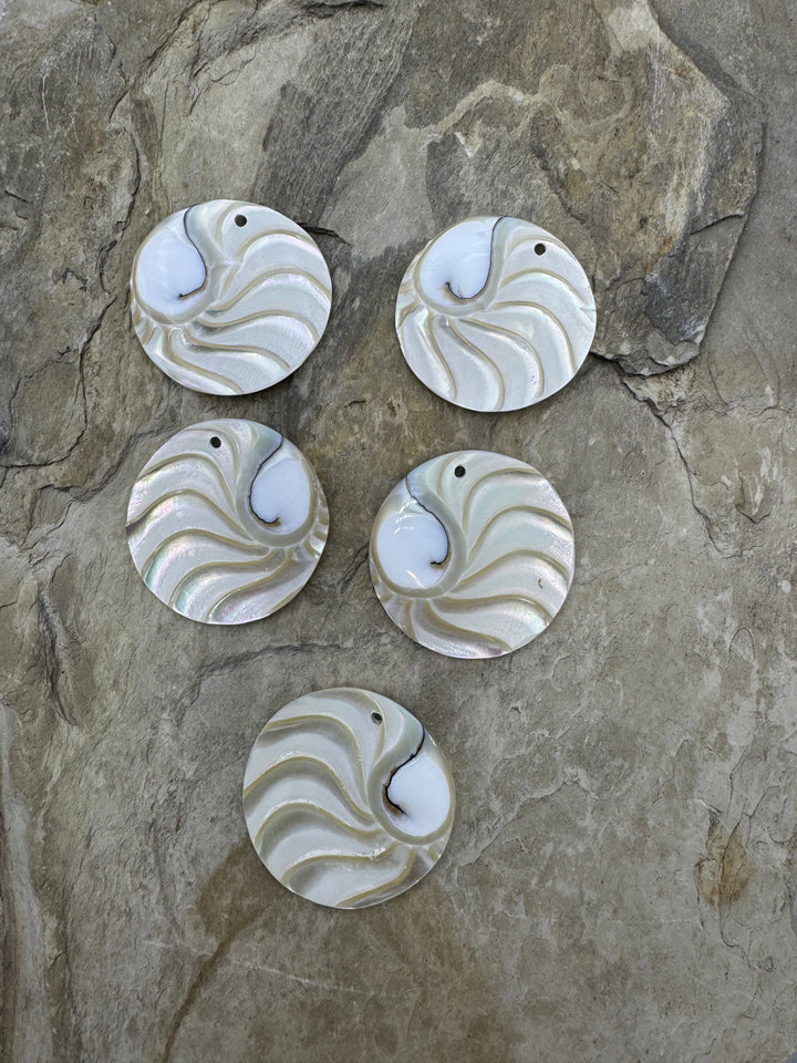 Nautilus Shell Round Focal Pendant Beads 44mm - Nautilus