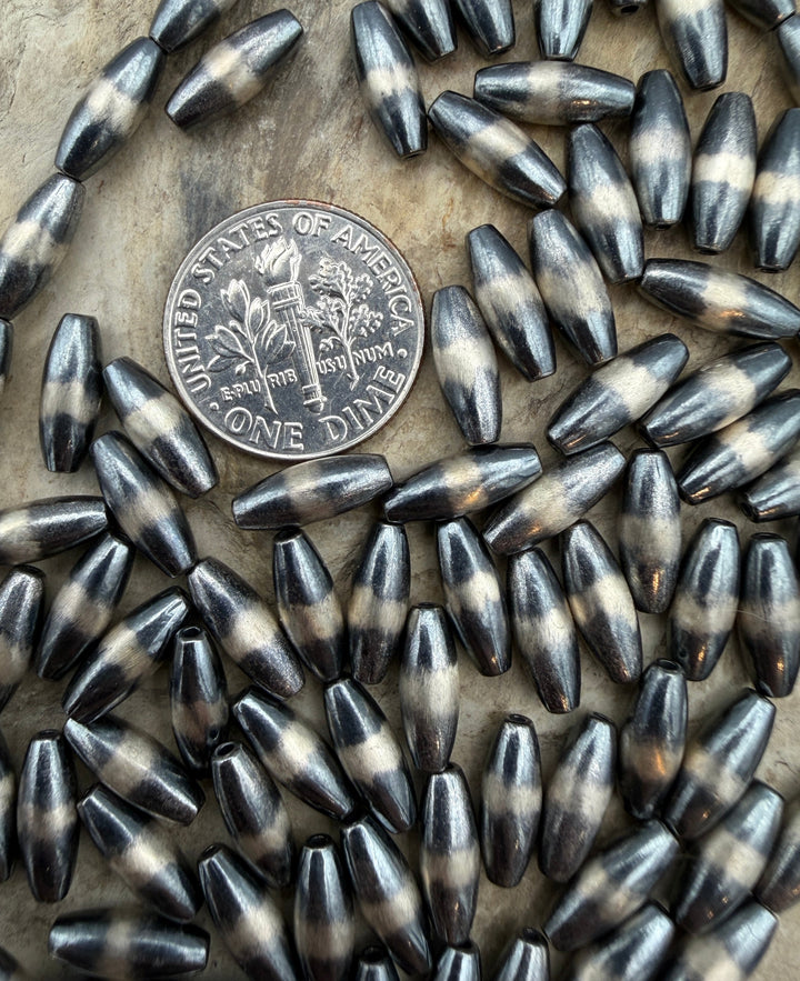 Navajo Style Pearls Sterling Silver 4x10mm Rice Beads