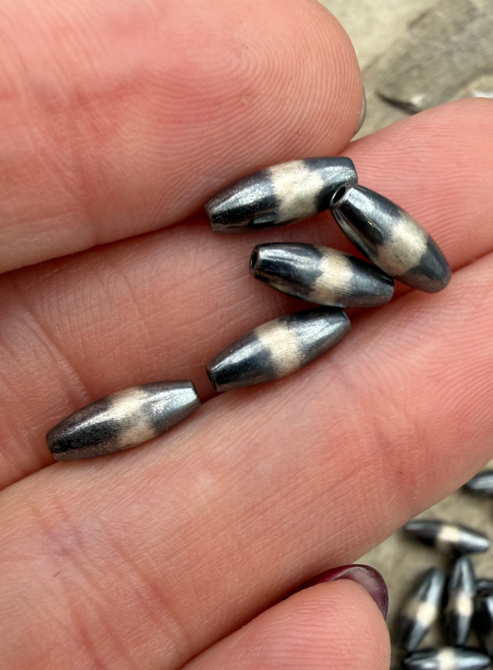 Navajo Style Pearls Sterling Silver 4x10mm Rice Beads
