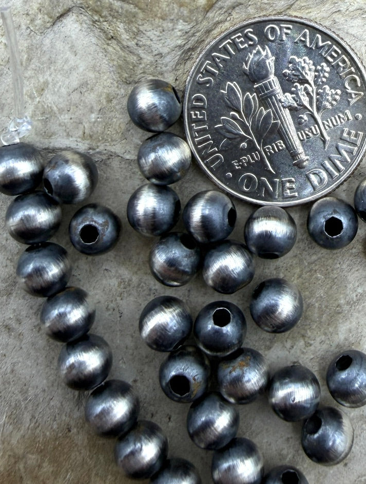 Navajo Style Pearls Sterling Silver 5mm Round Beads Package