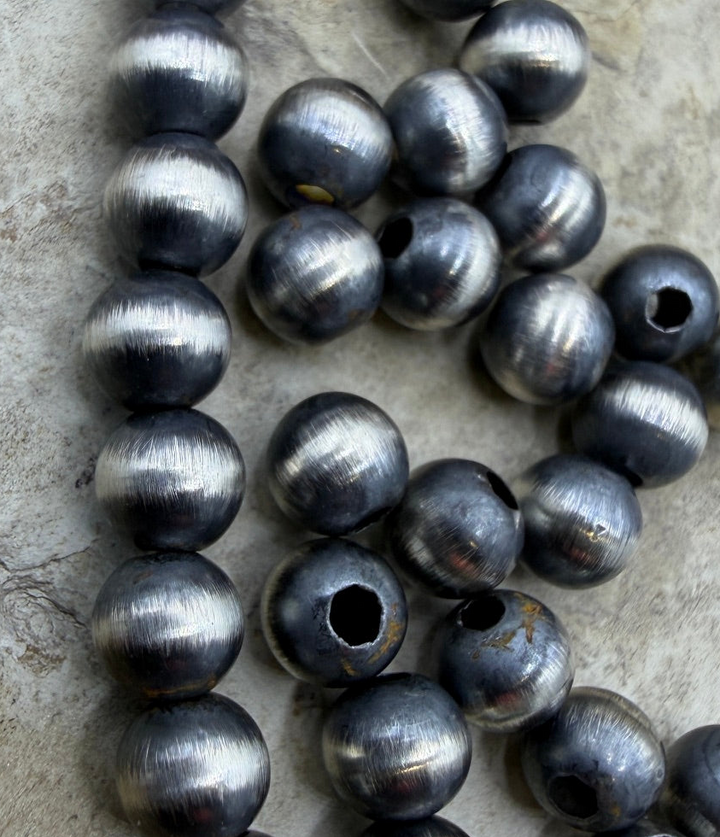 Navajo Style Pearls Sterling Silver 5mm Round Beads Package