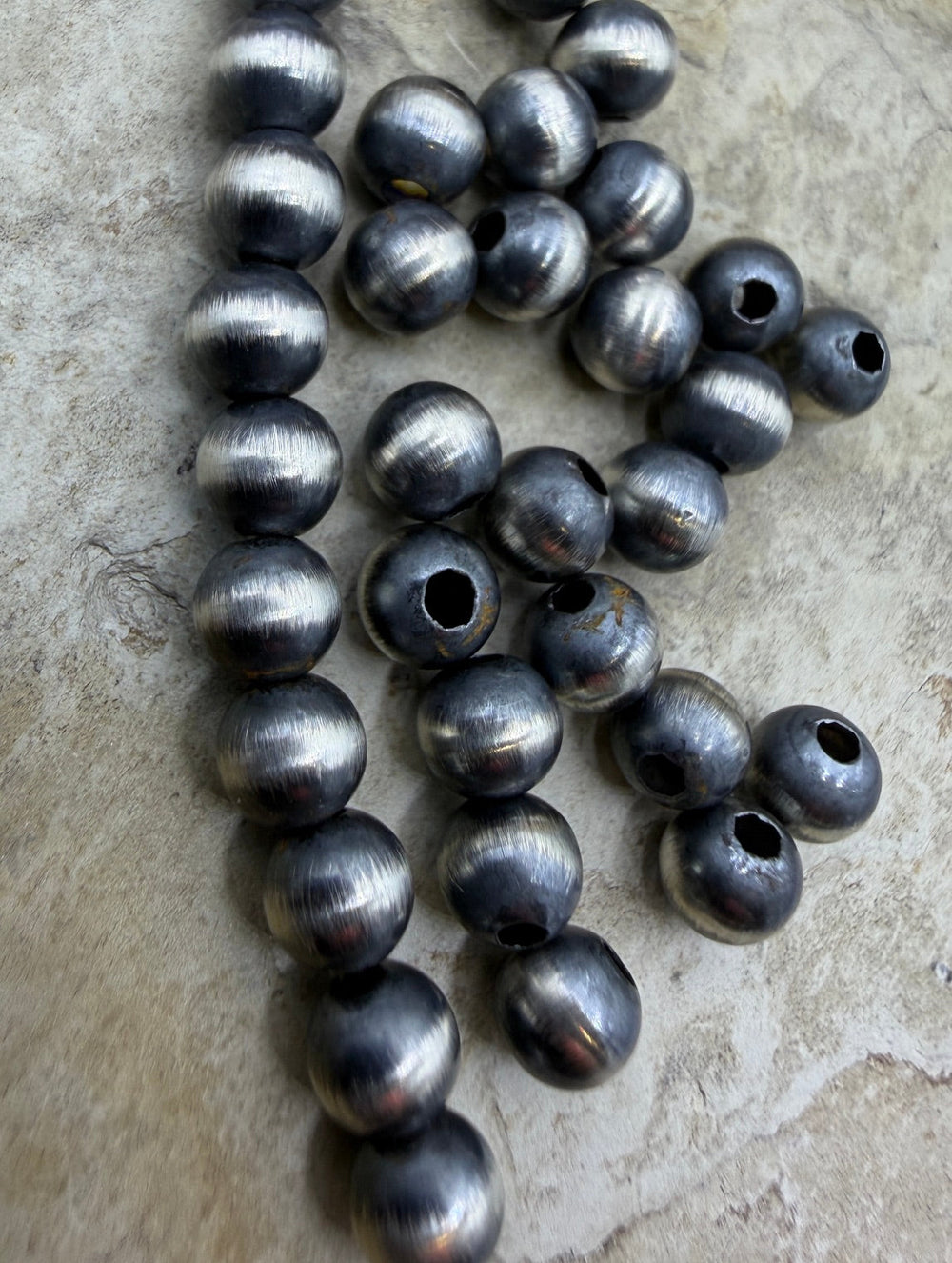 Navajo Style Pearls Sterling Silver 5mm Round Beads Package