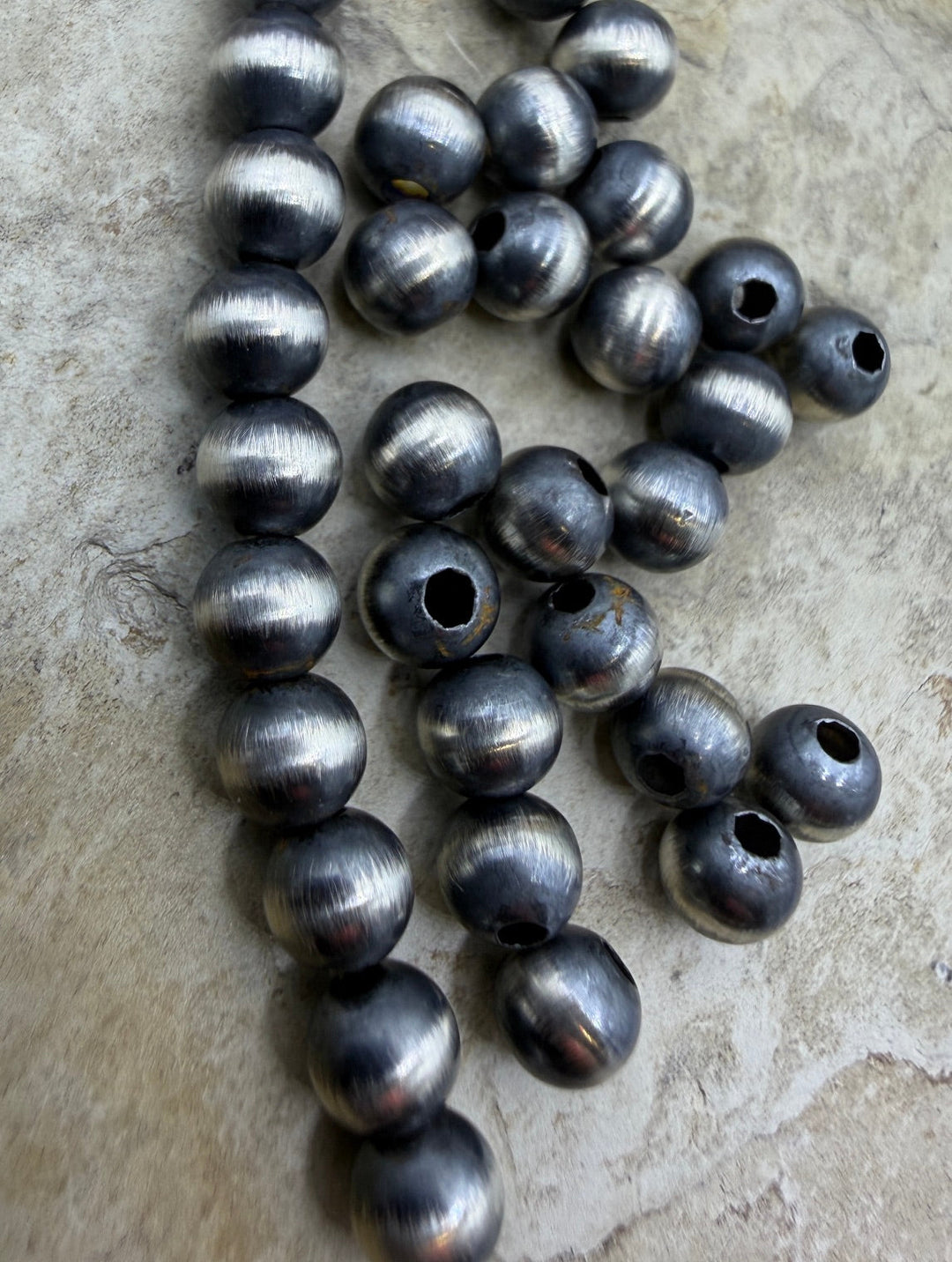 Navajo Style Pearls Sterling Silver 5mm Round Beads Package