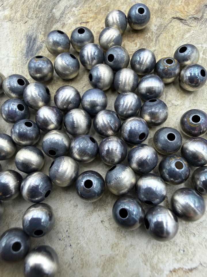 Navajo Style Pearls Sterling Silver 7mm Round Beads Package