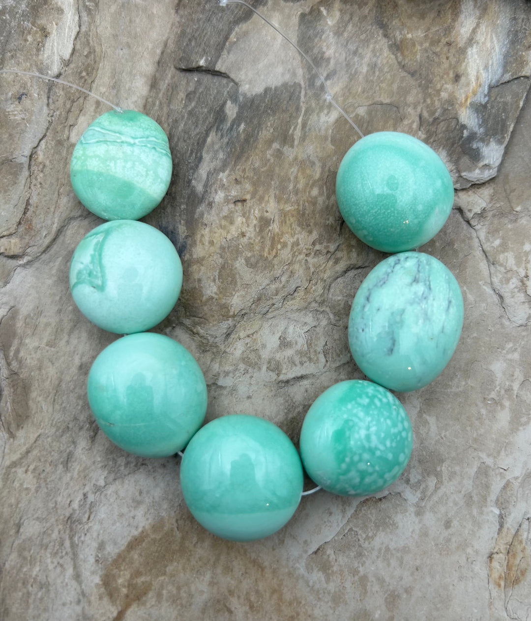 Nevada Variscite BIG Smooth Rounded Nugget Beads 21-30mm 7