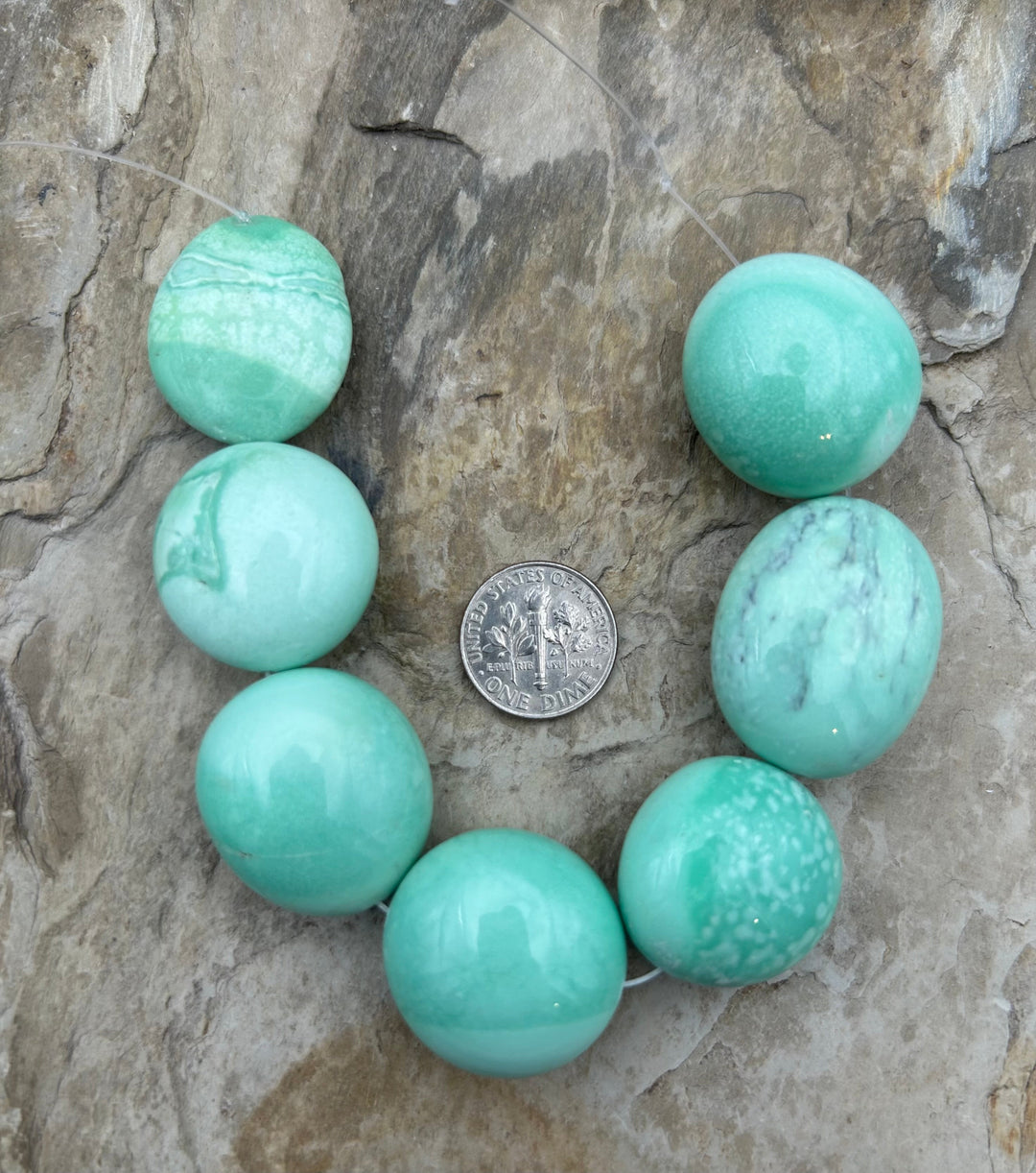 Nevada Variscite BIG Smooth Rounded Nugget Beads 21-30mm 7