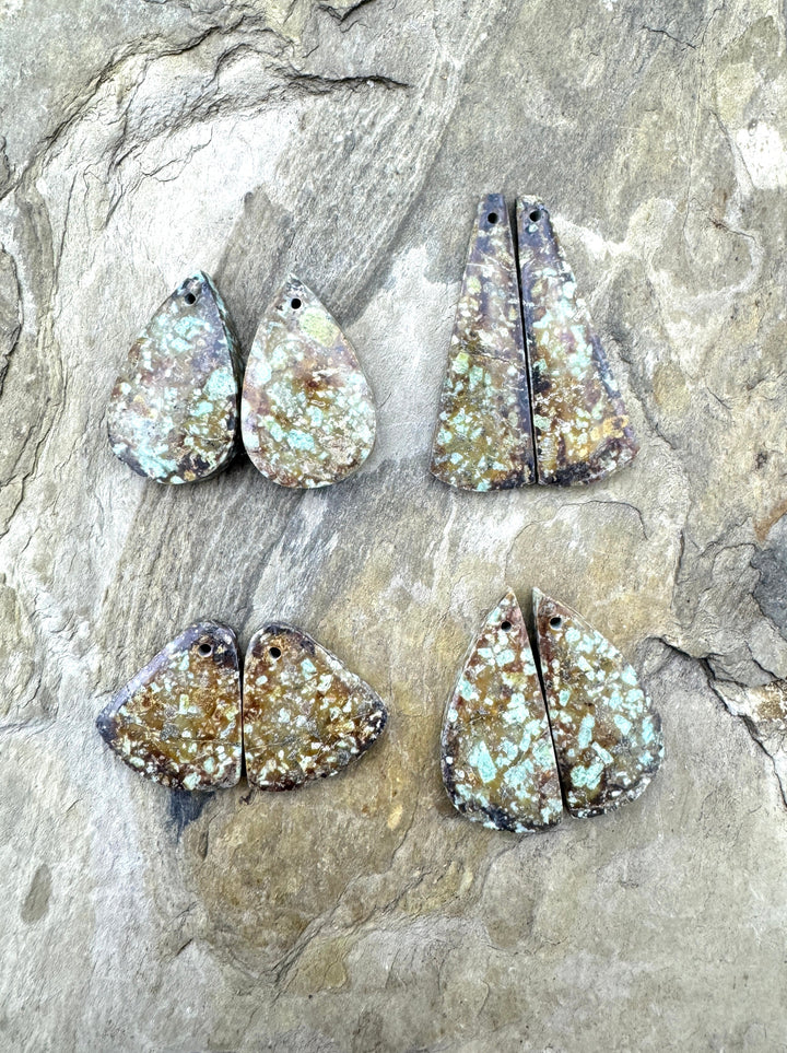 Nevada Variscite Matching Earring Slab Bead Pair (Select