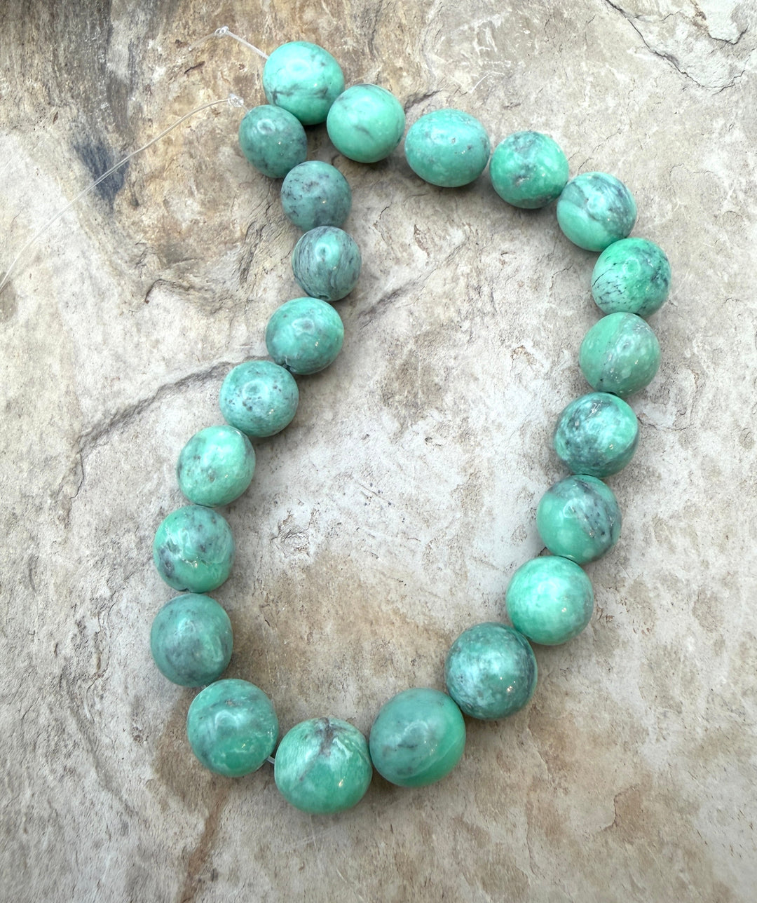 Nevada Variscite Smooth Rounded Nuggets 8-10mm 8 inch