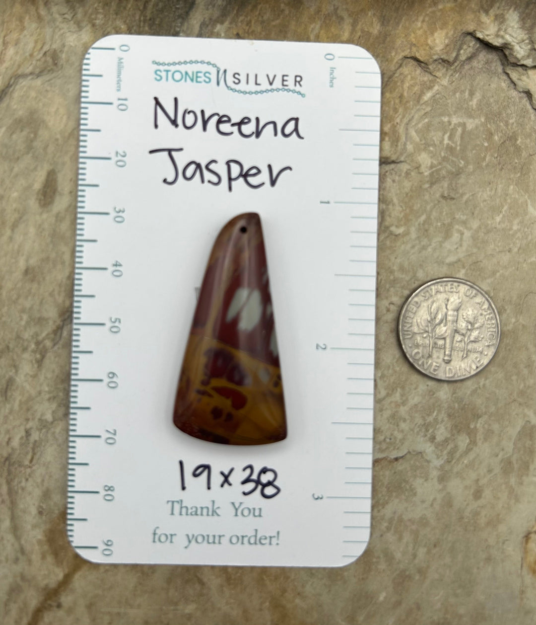 Noreena Jasper Focal Pendant Bead 19x38mm - California