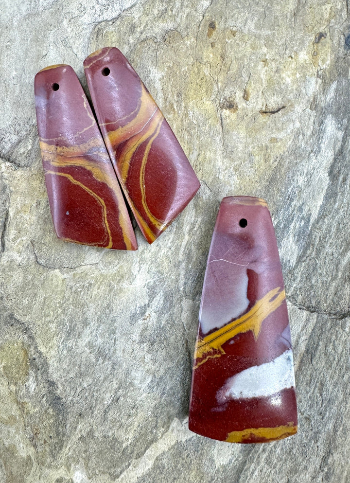 Noreena Jasper Freeform Focal Pendant and Earring Slab Set