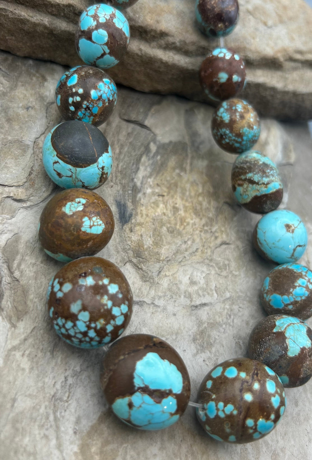 Number 8 Turquoise (Nevada) BIG Rounded Nugget Beads 17x21