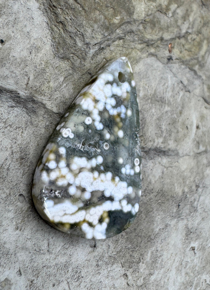 Ocean Jasper Designer Focal Pendant Bead 15x24mm - Ocean