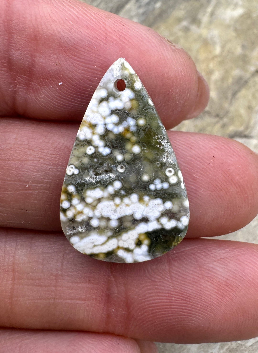 Ocean Jasper Designer Focal Pendant Bead 15x24mm - Ocean