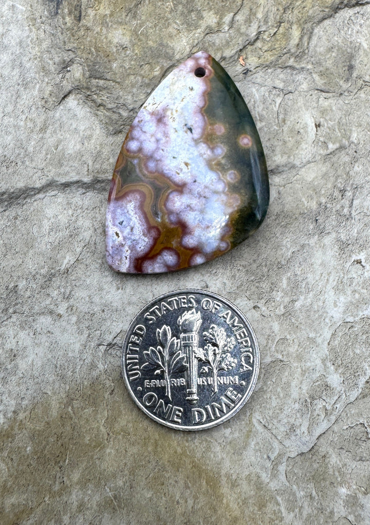 Ocean Jasper Designer Focal Pendant Bead 21x32mm - Ocean