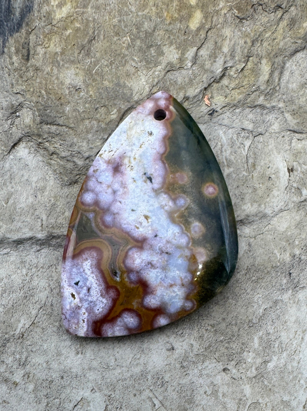 Ocean Jasper Designer Focal Pendant Bead 21x32mm - Ocean