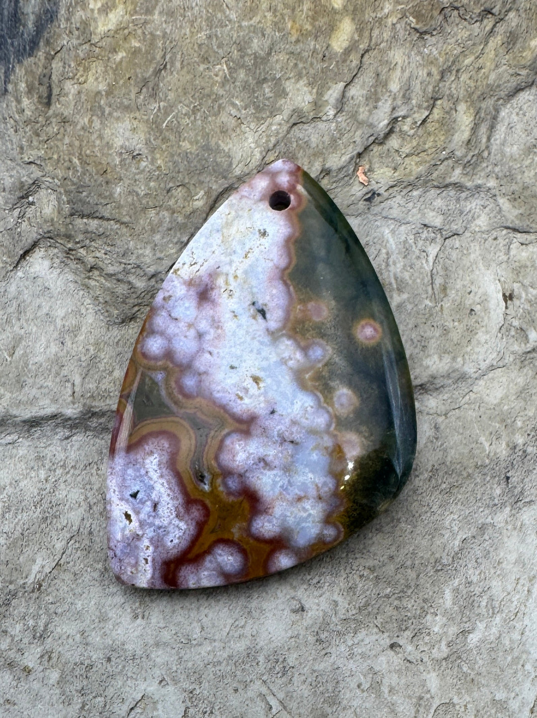 Ocean Jasper Designer Focal Pendant Bead 21x32mm - Ocean