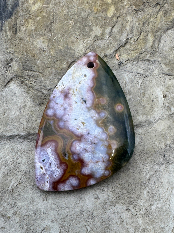 Ocean Jasper Designer Focal Pendant Bead 21x32mm - Ocean