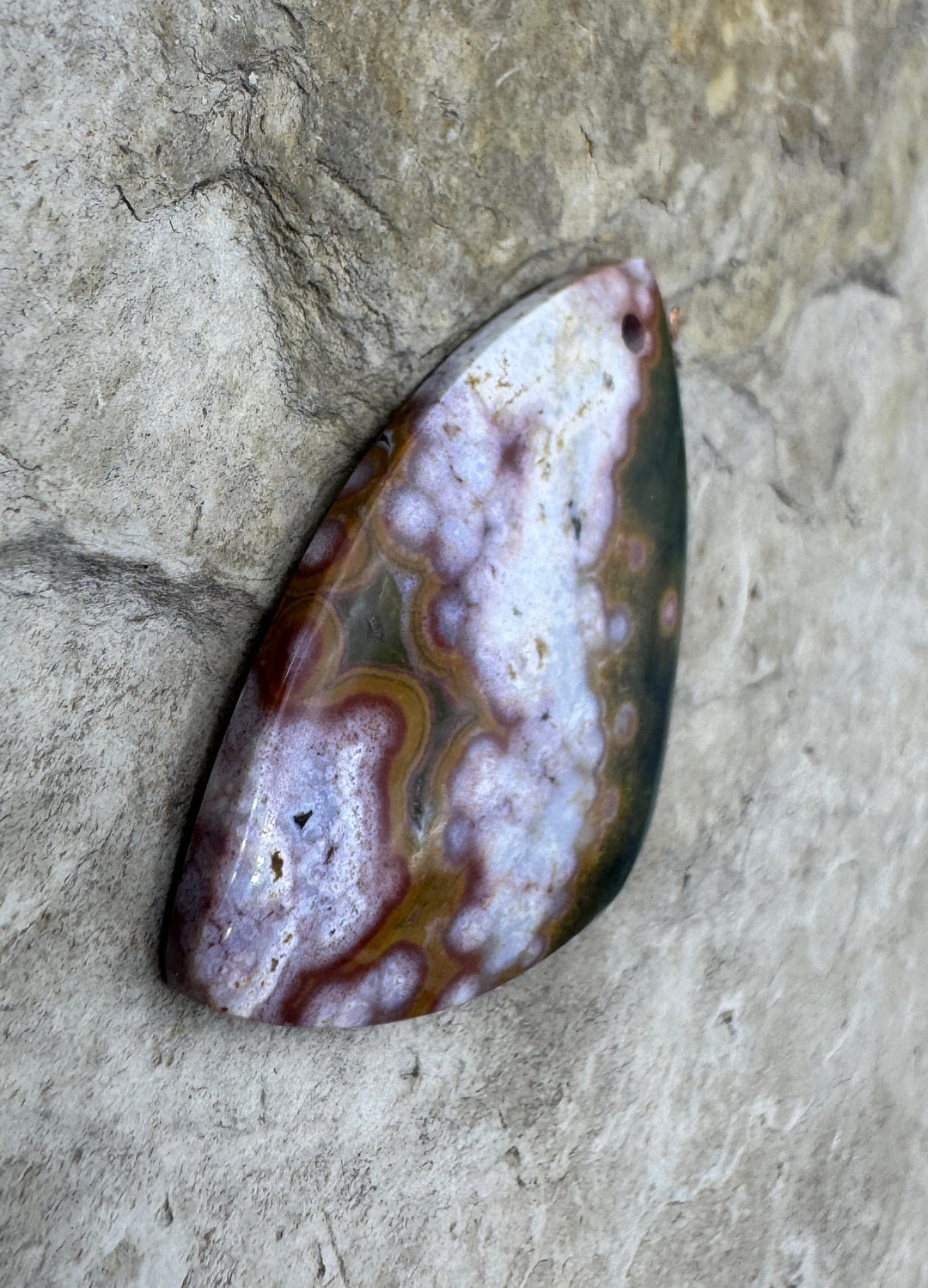 Ocean Jasper Designer Focal Pendant Bead 21x32mm - Ocean