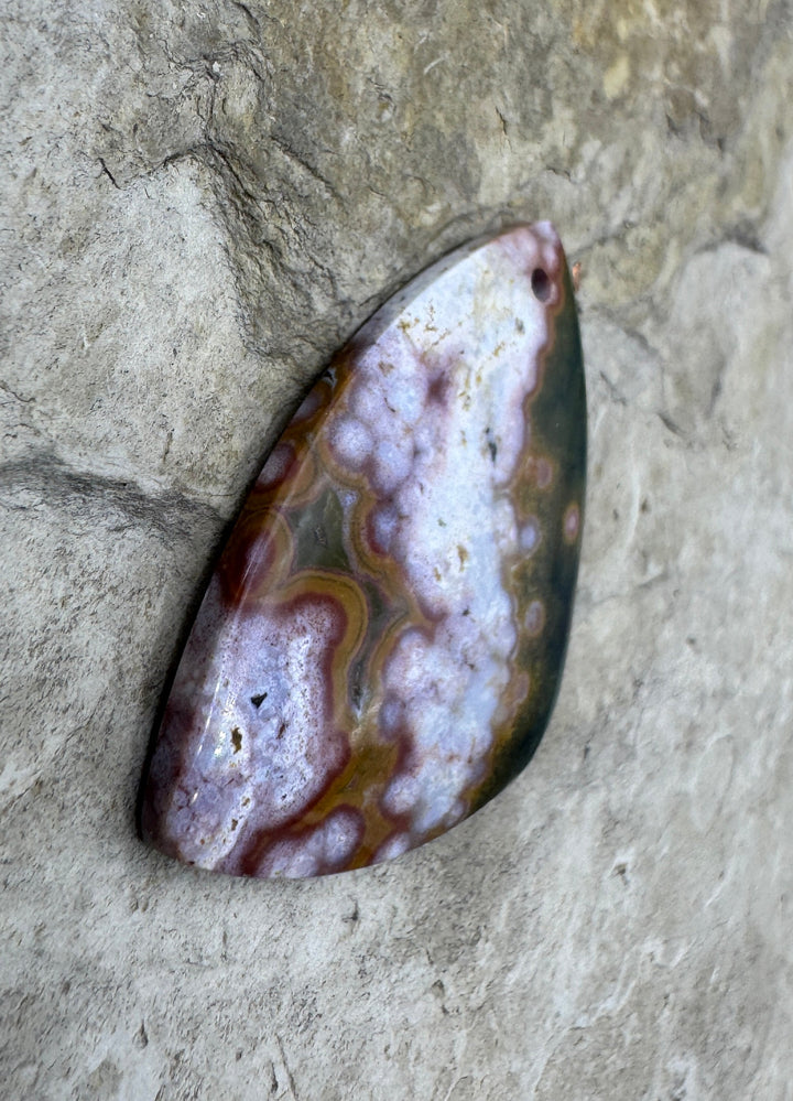 Ocean Jasper Designer Focal Pendant Bead 21x32mm - Ocean
