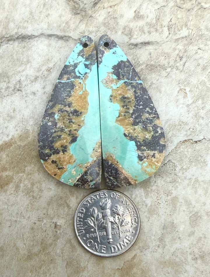 OLD STOCK Kingman Turquoise (Arizona) BIG Matching Earring