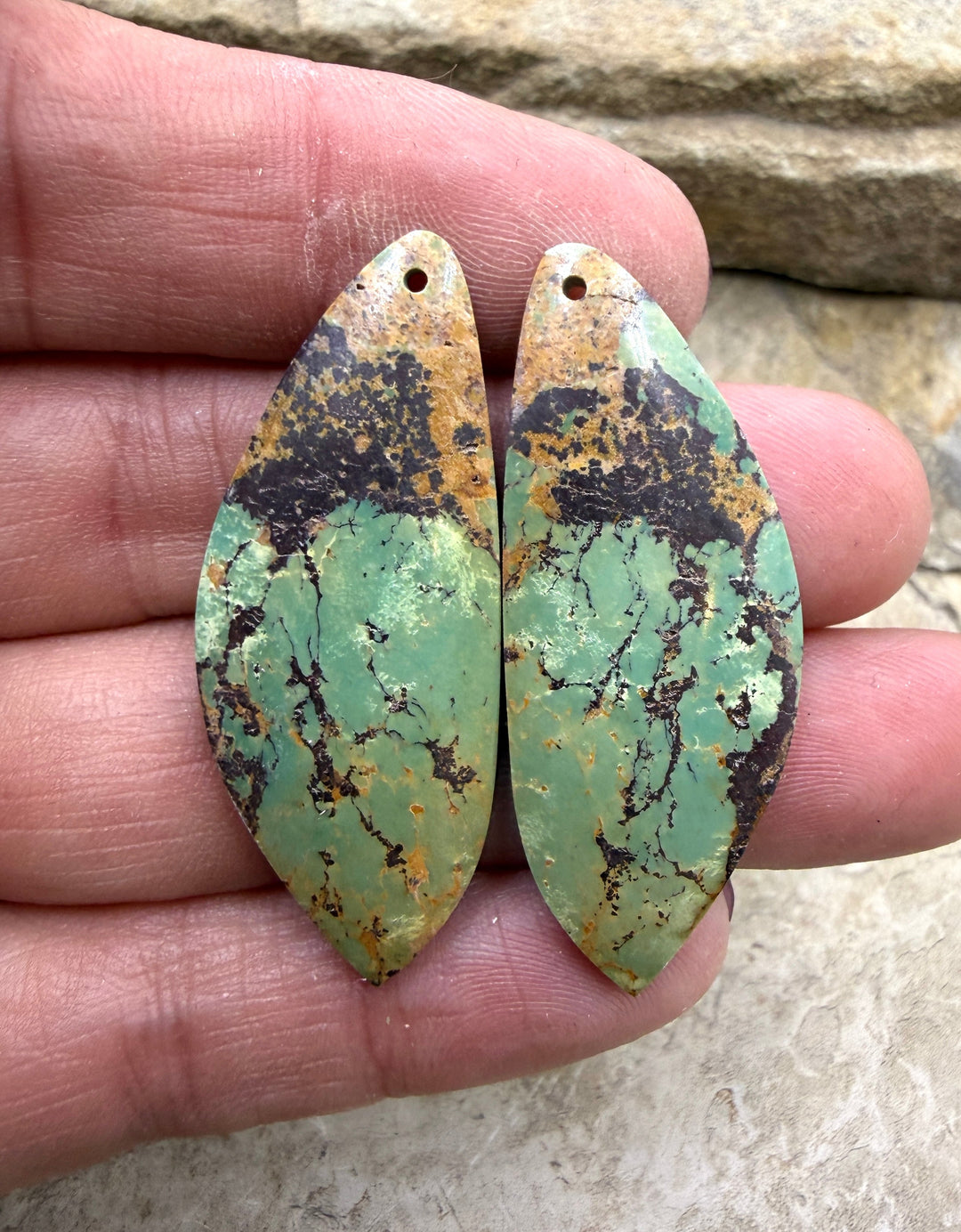 OLD STOCK Kingman Turquoise (Arizona) BIG Matching Earring