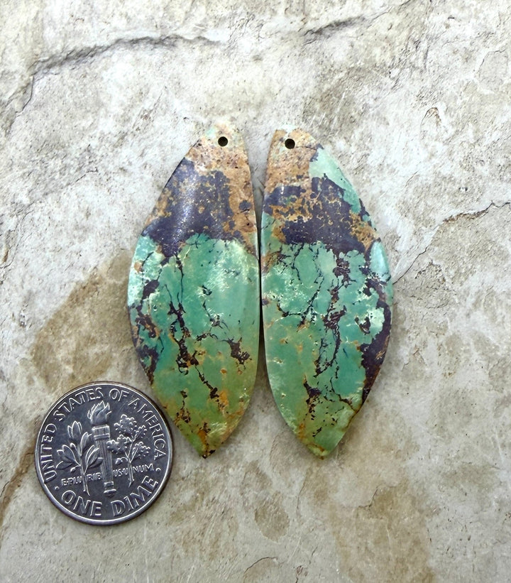 OLD STOCK Kingman Turquoise (Arizona) BIG Matching Earring