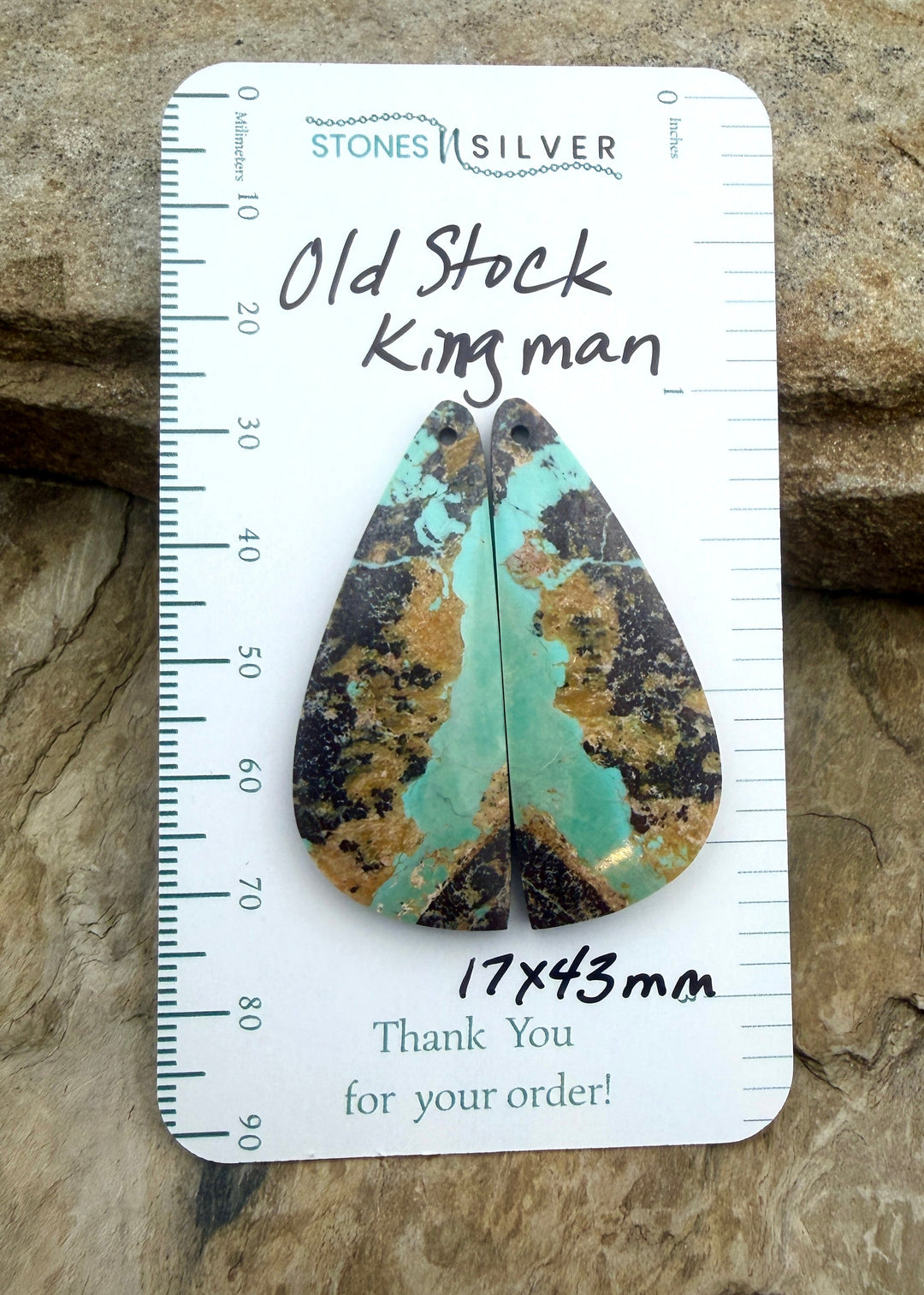 OLD STOCK Kingman Turquoise (Arizona) BIG Matching Earring
