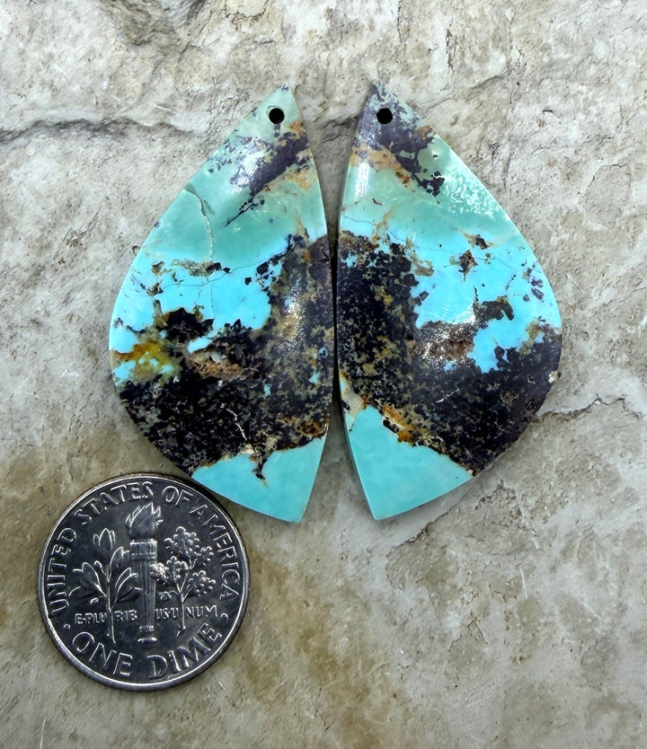 OLD STOCK Kingman Turquoise (Arizona) BIG Matching Earring