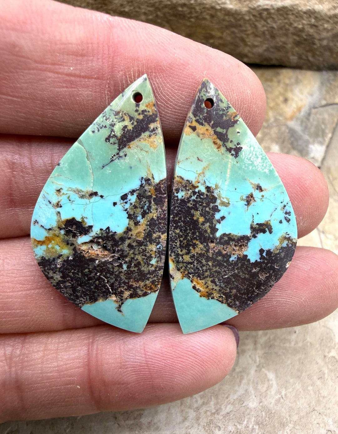 OLD STOCK Kingman Turquoise (Arizona) BIG Matching Earring