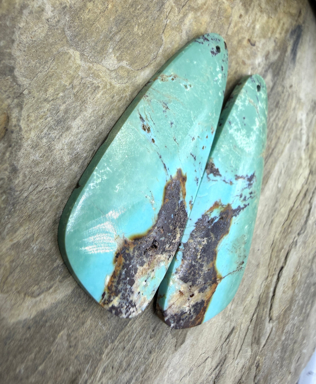 OLD STOCK Kingman Turquoise (Arizona) BIG Matching Earring