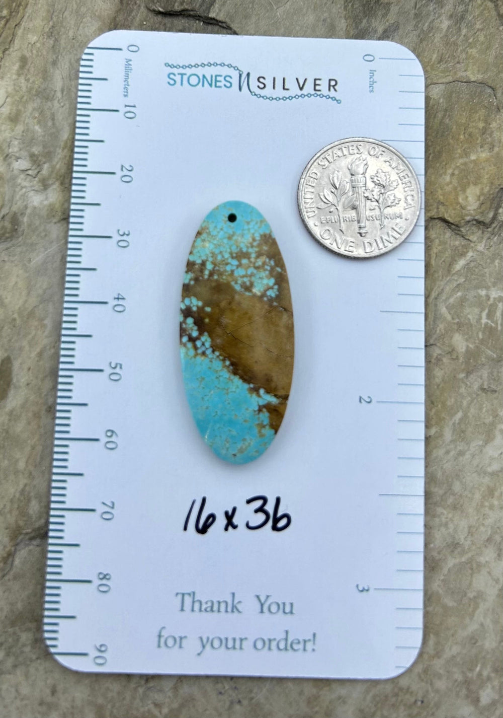 OLD STOCK Kingman Turquoise (Arizona) Focal Pendant Bead