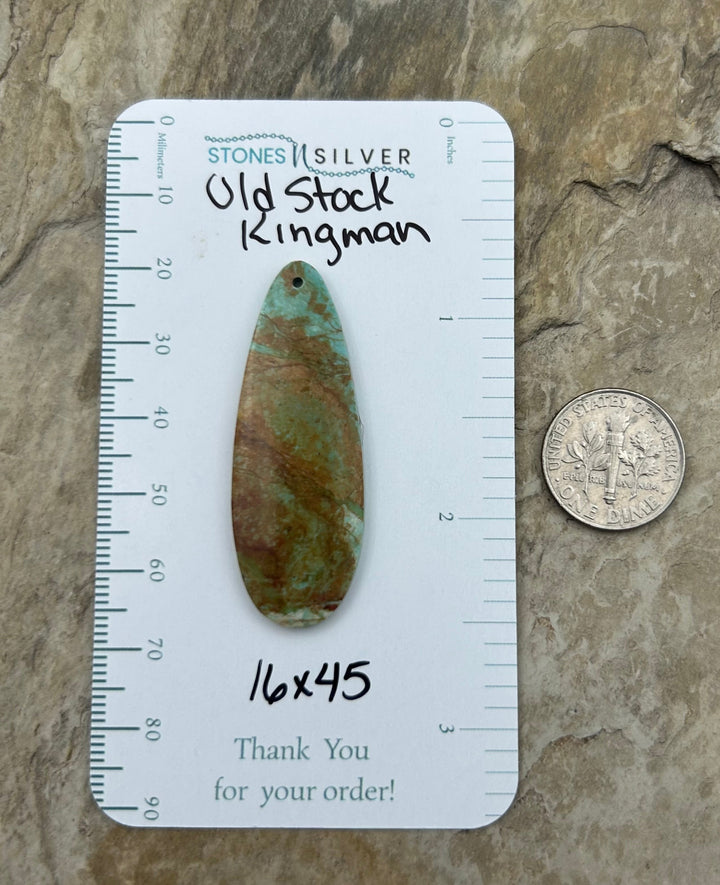 OLD STOCK Kingman Turquoise (Arizona) Focal Pendant Bead