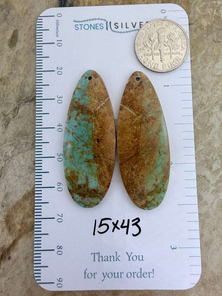 OLD STOCK Kingman Turquoise (Arizona) Matching Earring Slab