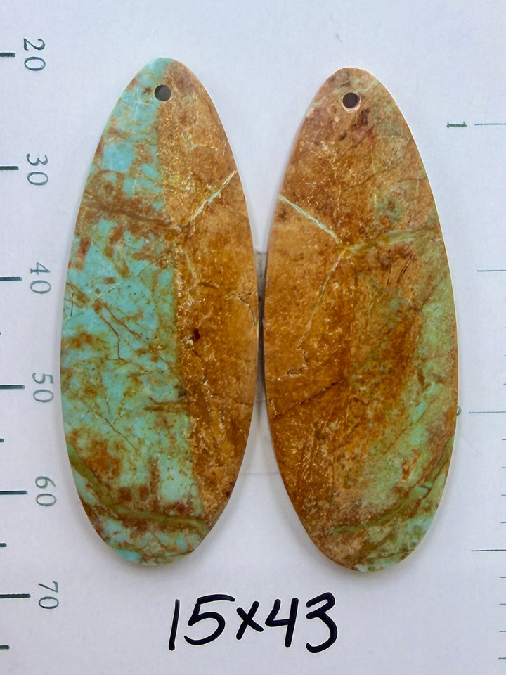OLD STOCK Kingman Turquoise (Arizona) Matching Earring Slab