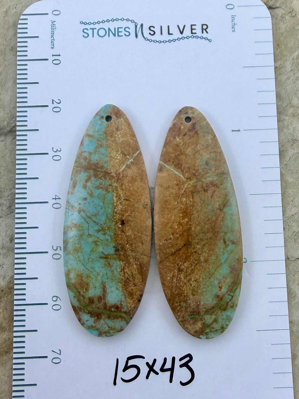 OLD STOCK Kingman Turquoise (Arizona) Matching Earring Slab
