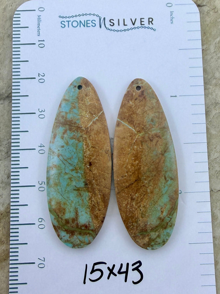 OLD STOCK Kingman Turquoise (Arizona) Matching Earring Slab