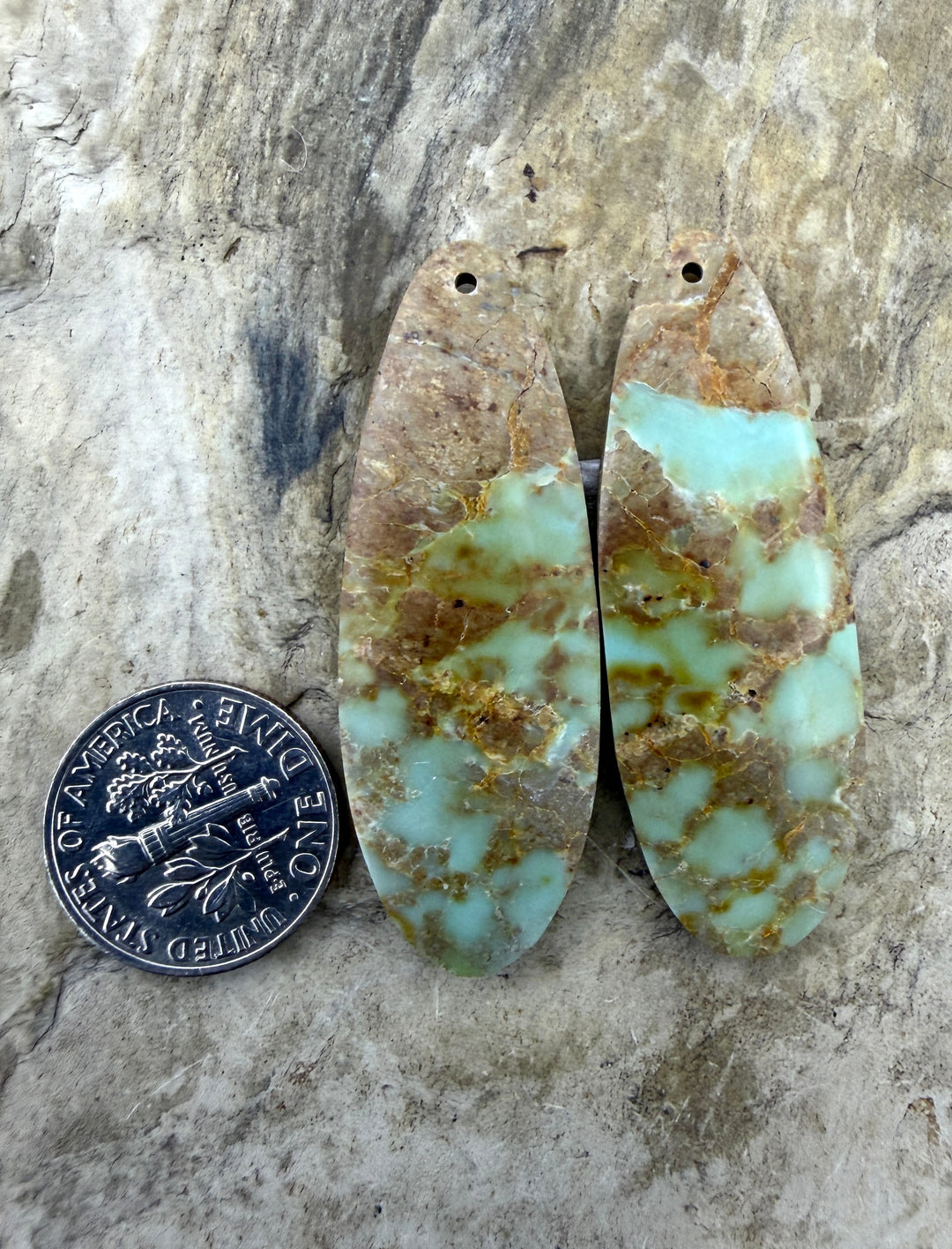 OLD STOCK Kingman Turquoise (Arizona) Matching Earring Slab