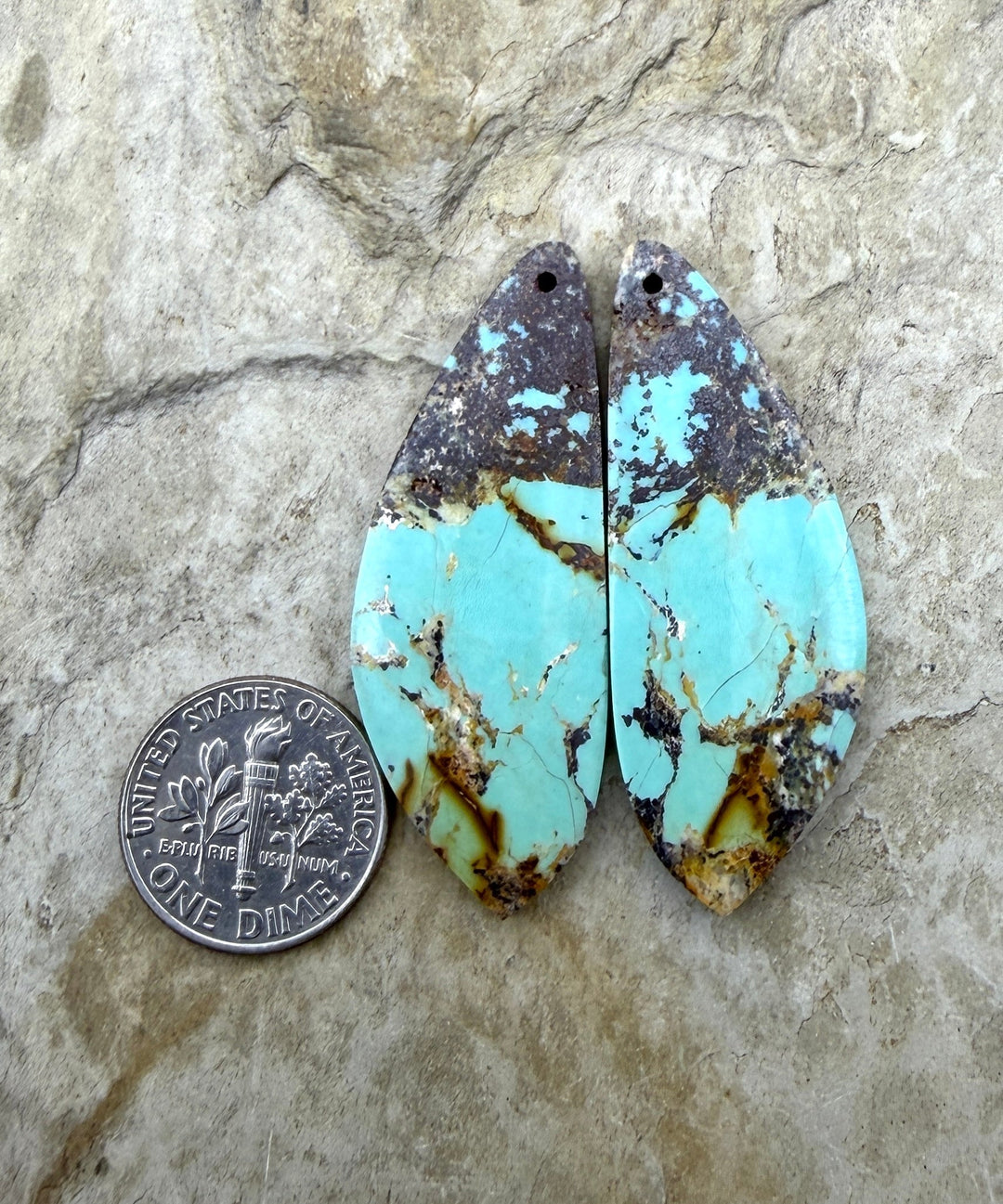 OLD STOCK Kingman Turquoise (Arizona) Matching Earring Slab