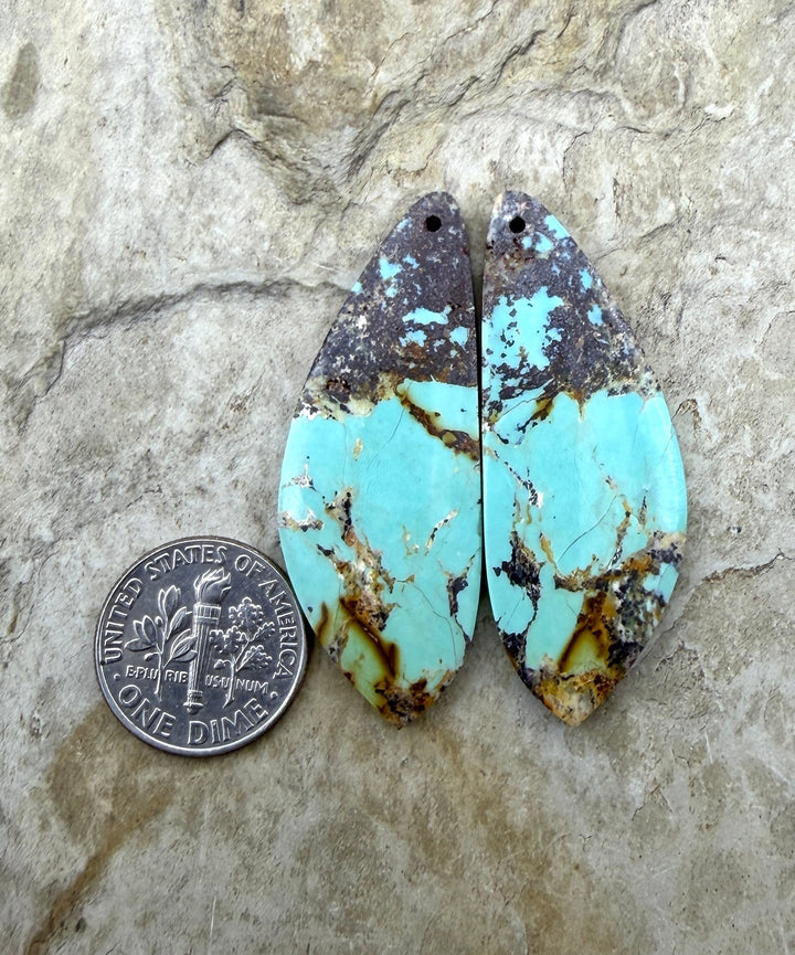 OLD STOCK Kingman Turquoise (Arizona) Matching Earring Slab